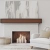 Ekena Millwork Knotty Pine Faux Wood Fireplace Mantel, Burnished Pecan, 8"H x 8"D x 72"W MANUKP08X08X72BE